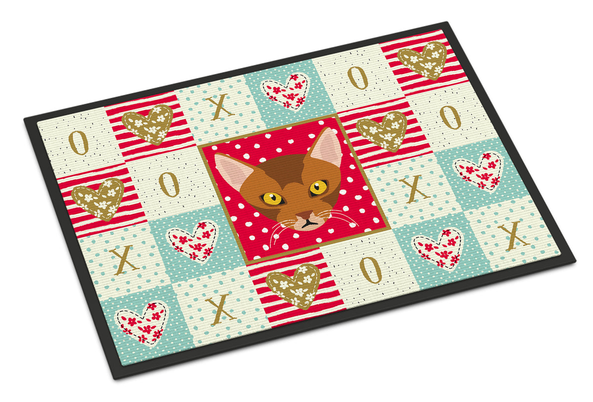 Abyssinian Cat Love Indoor or Outdoor Mat 18x27 CK5077MAT - the-store.com