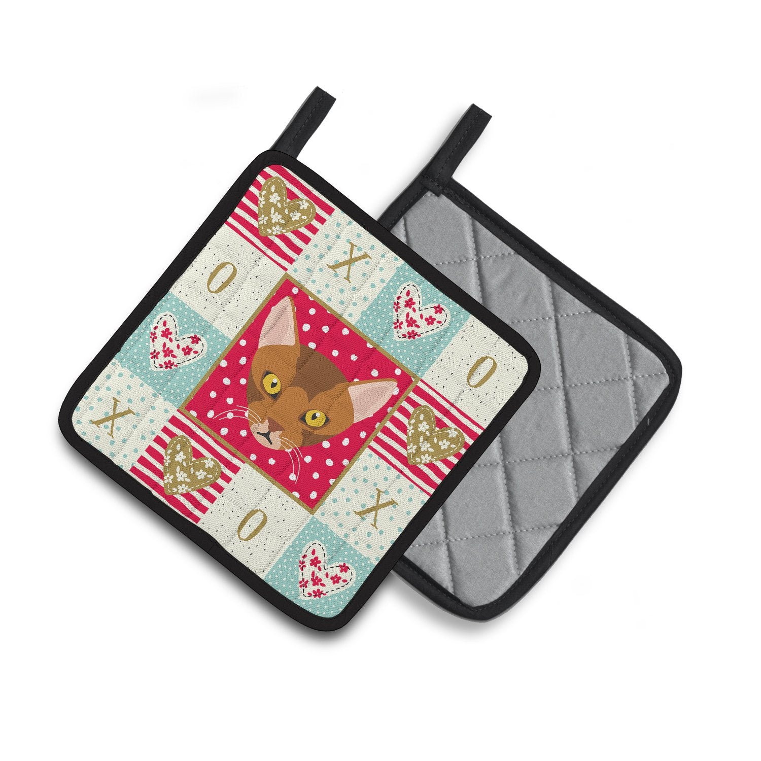 Abyssinian Cat Love Pair of Pot Holders CK5077PTHD by Caroline's Treasures