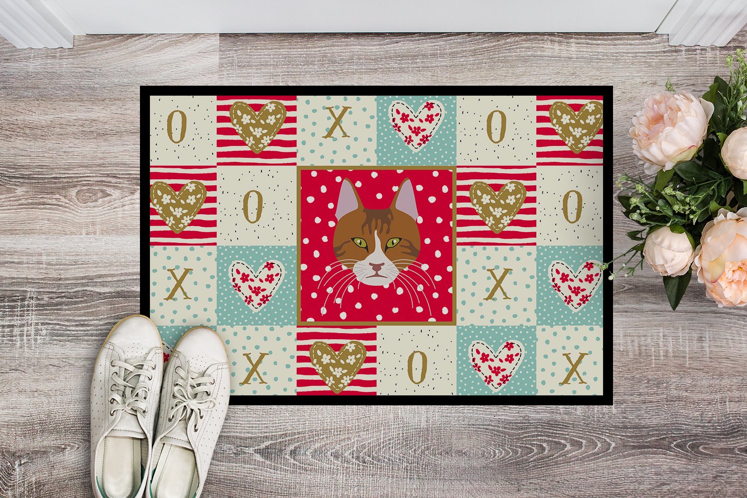 Aegean Cat Love Indoor or Outdoor Mat 24x36 CK5078JMAT by Caroline's Treasures