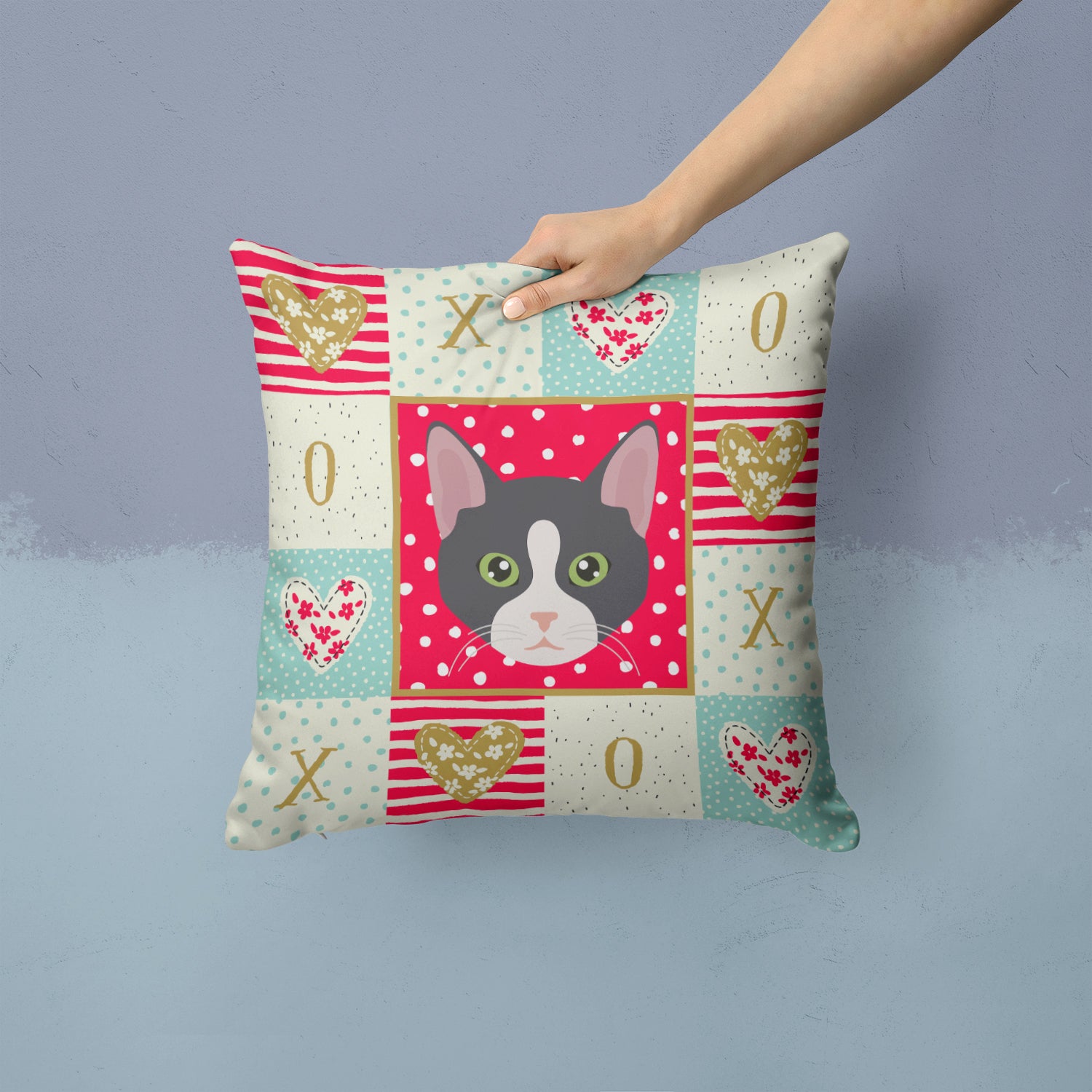 American Polydactyl Cat Love Fabric Decorative Pillow CK5081PW1414 - the-store.com