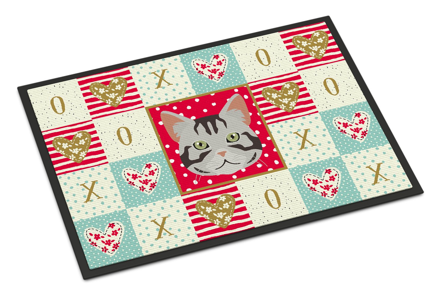 American Shorthair Cat Love Indoor or Outdoor Mat 24x36 CK5082JMAT by Caroline's Treasures