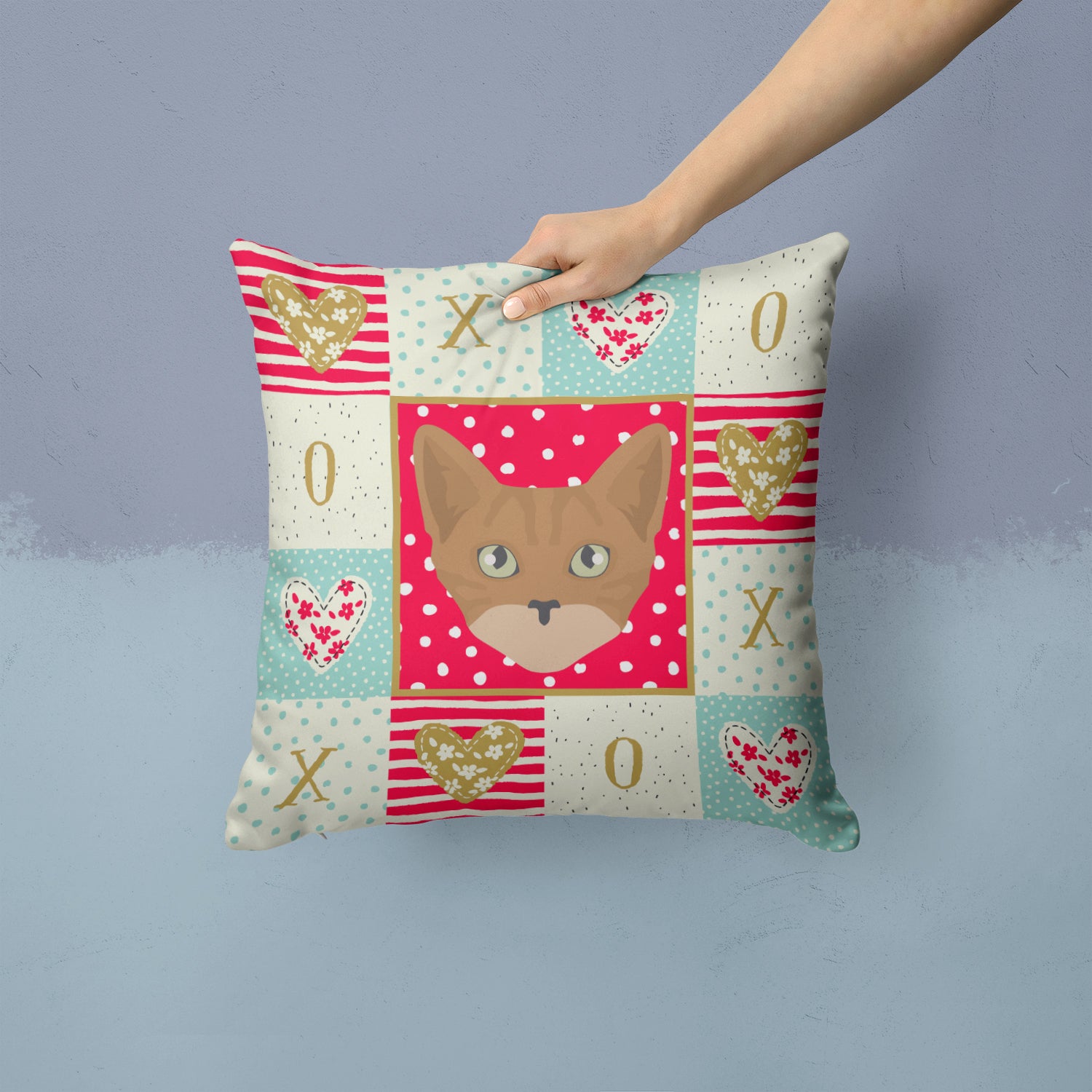 Australian Mist Cat Love Fabric Decorative Pillow CK5086PW1414 - the-store.com