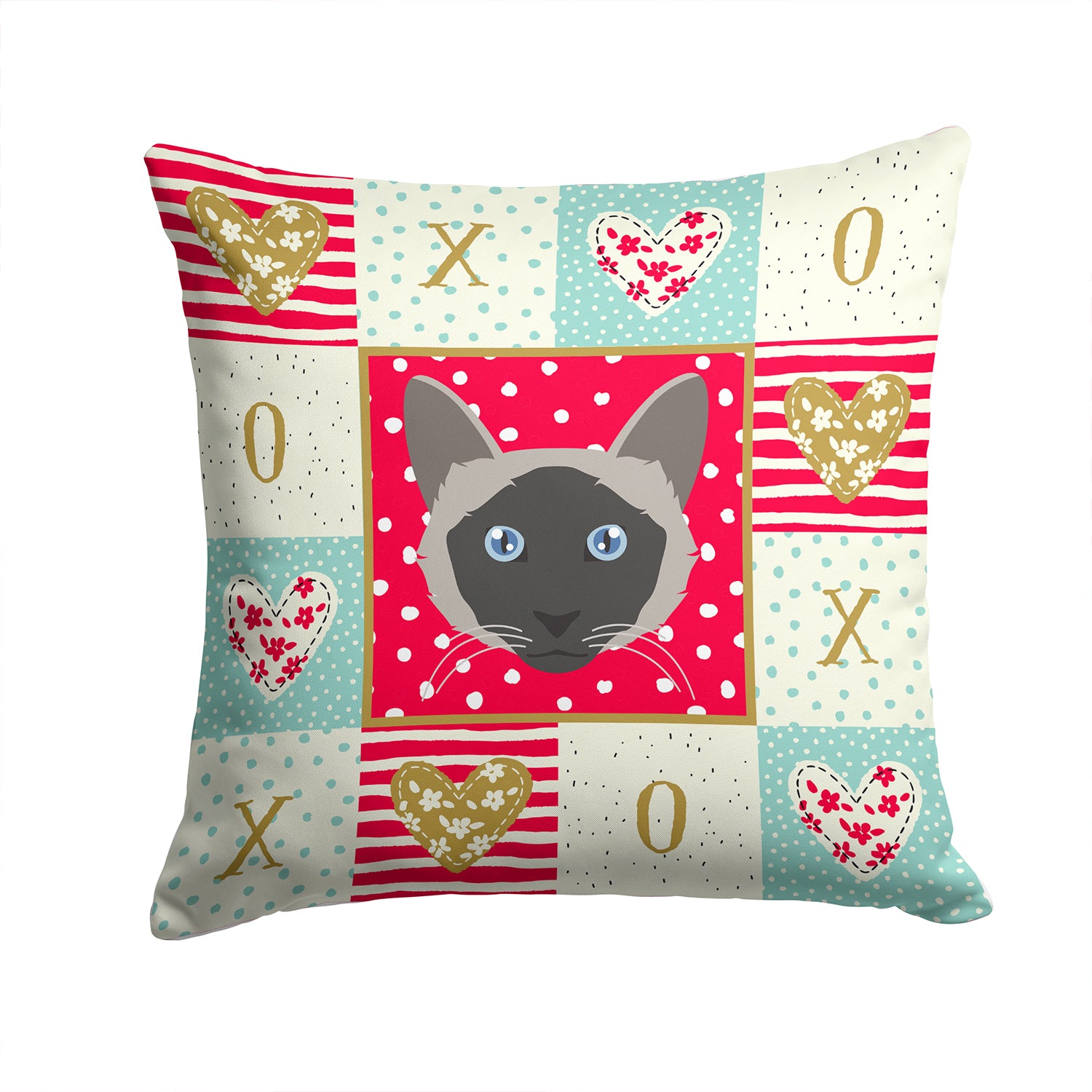 Balinese Cat Love Fabric Decorative Pillow CK5087PW1414 - the-store.com