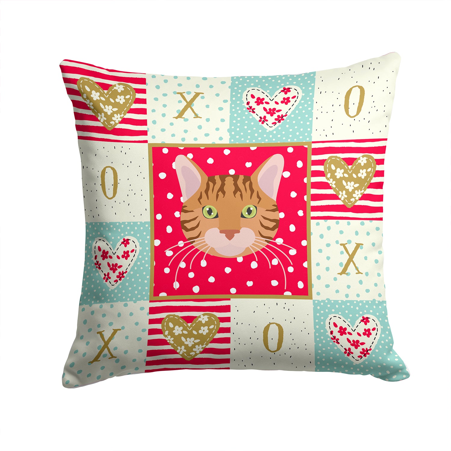 Bengal Cat Love Fabric Decorative Pillow CK5089PW1414 - the-store.com