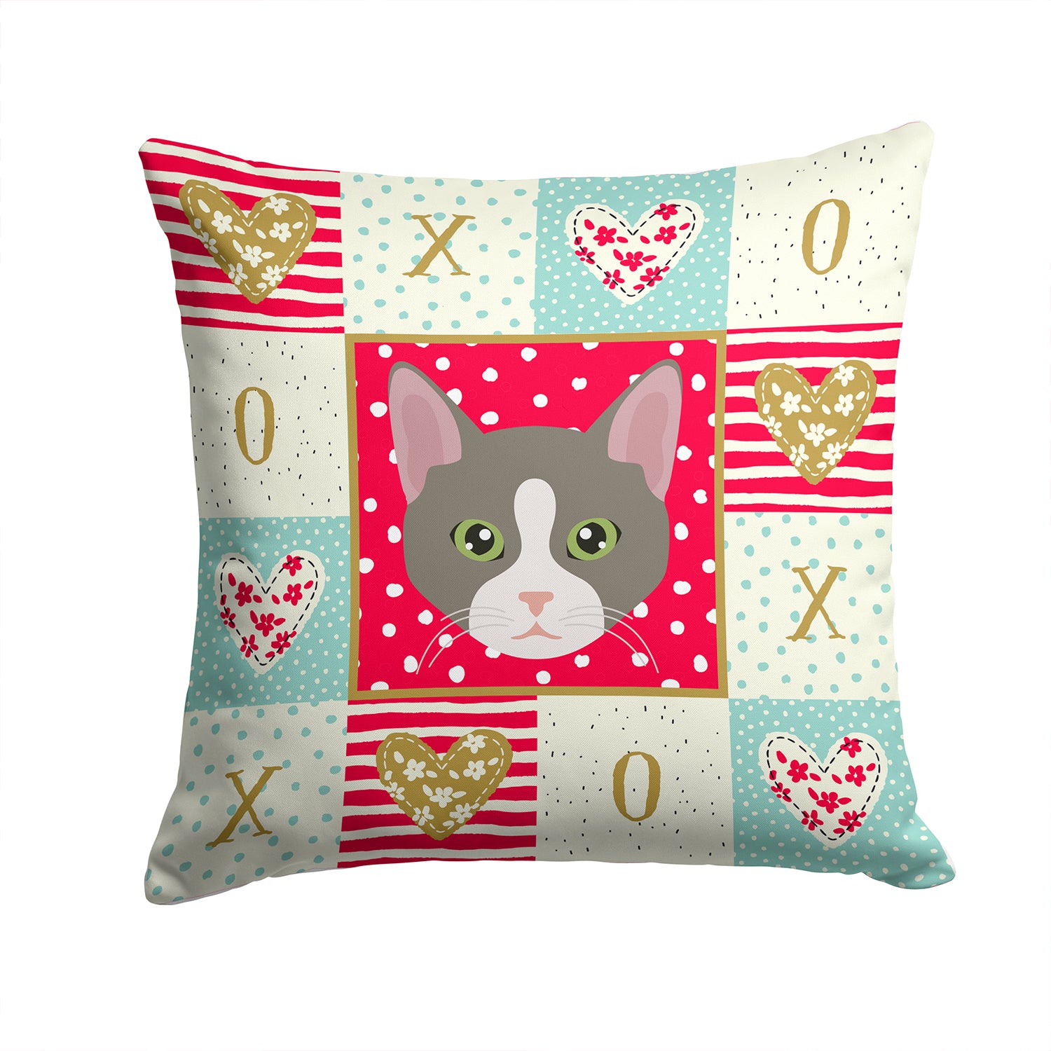 Brazilian Shorthair Cat Love Fabric Decorative Pillow CK5092PW1414 - the-store.com