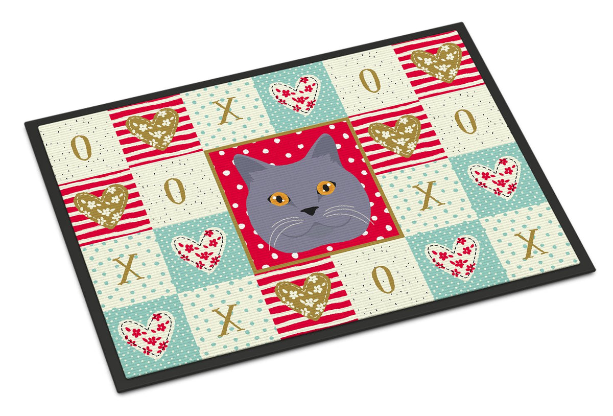 British Shorthair Cat Love Indoor or Outdoor Mat 24x36 CK5095JMAT by Caroline&#39;s Treasures