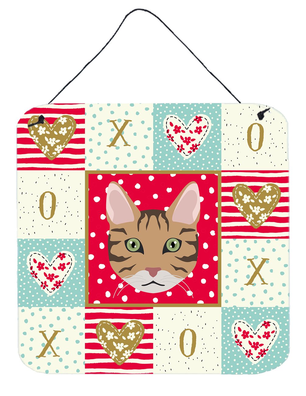 California Spangled Cat Love Wall or Door Hanging Prints CK5098DS66 by Caroline's Treasures