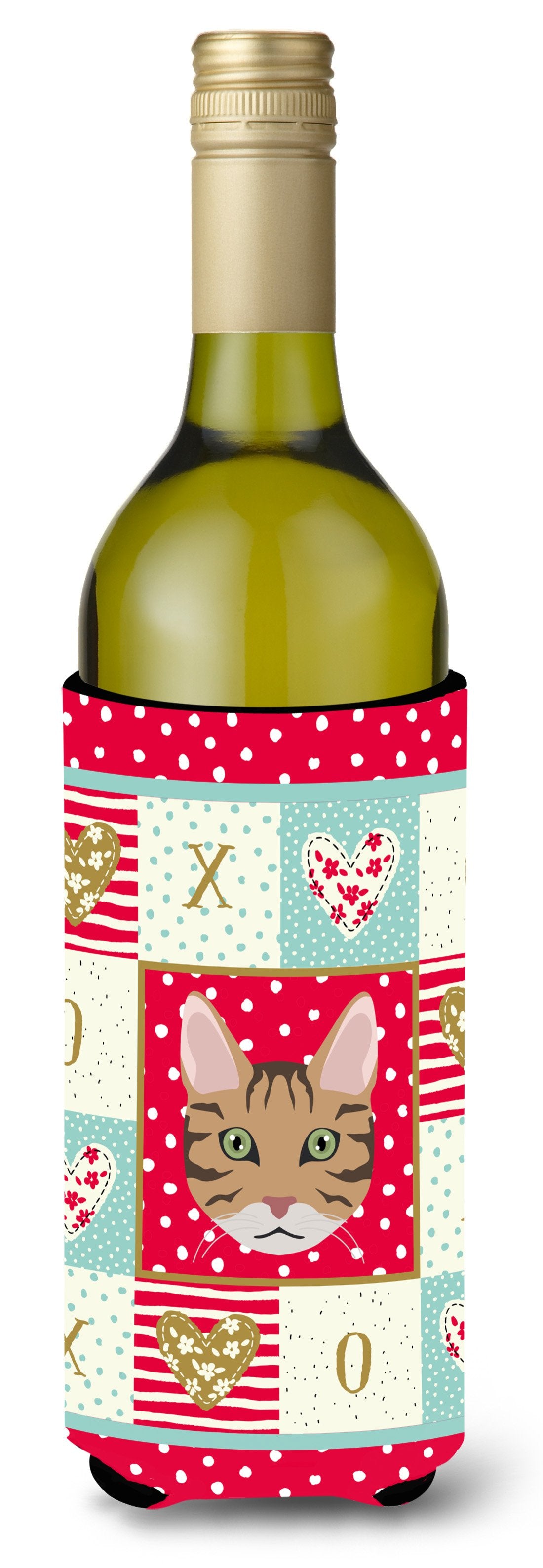 California Spangled Cat Wine Bottle Beverage Insulator Hugger CK5098LITERK by Caroline&#39;s Treasures