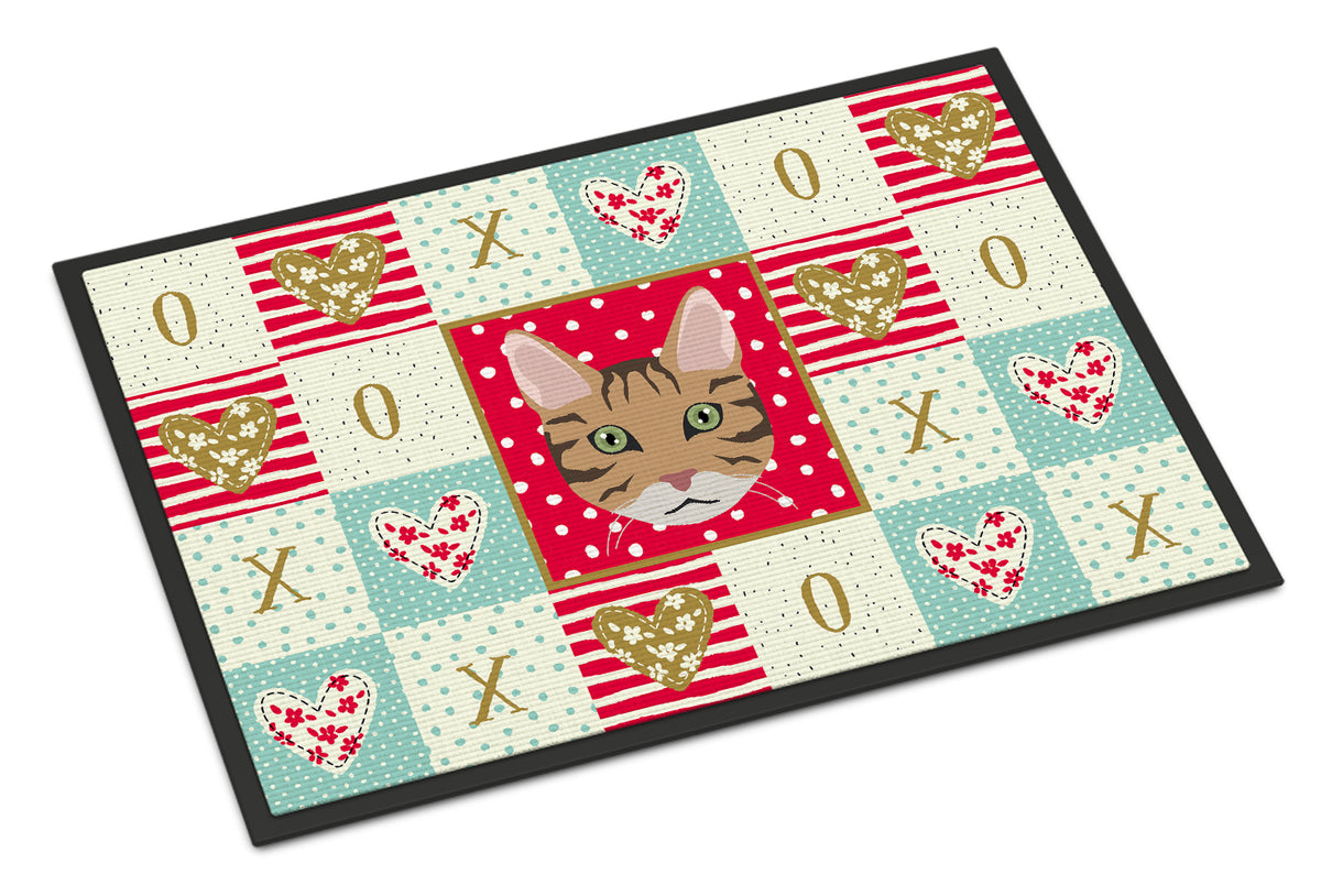 California Spangled Cat Love Indoor or Outdoor Mat 18x27 CK5098MAT - the-store.com