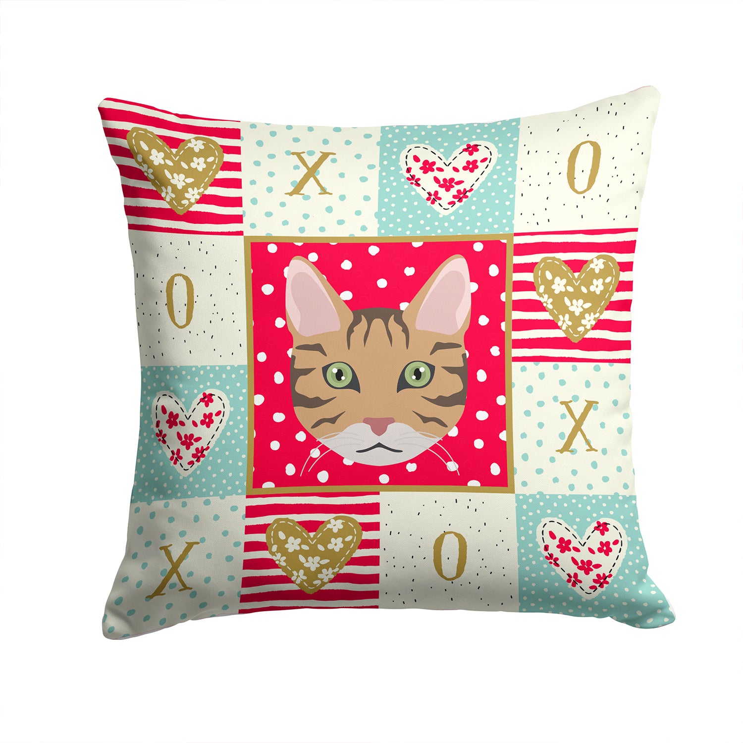 California Spangled Cat Love Fabric Decorative Pillow CK5098PW1414 - the-store.com