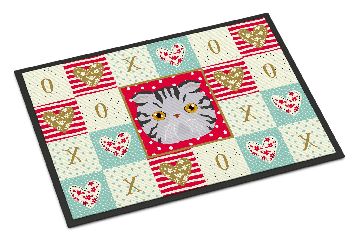 Foldex Exotic Fold Cat Love Indoor or Outdoor Mat 24x36 CK5118JMAT by Caroline's Treasures