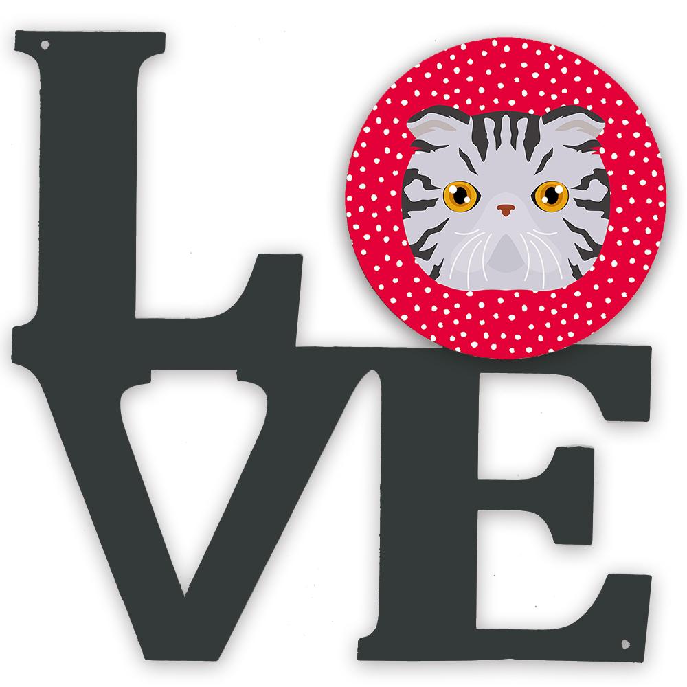 Foldex Exotic Fold Cat Love Metal Wall Artwork LOVE CK5118WALV by Caroline's Treasures