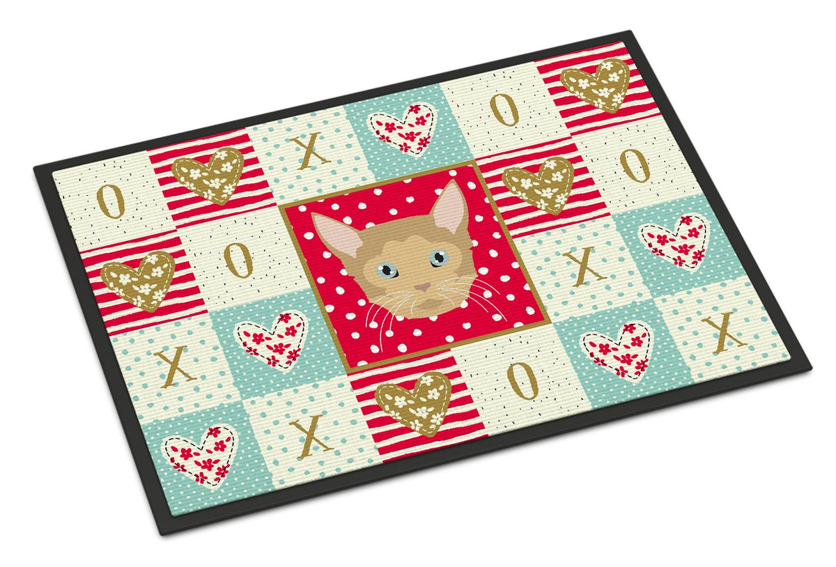 German Rex Cat Love Indoor or Outdoor Mat 24x36 CK5119JMAT by Caroline&#39;s Treasures