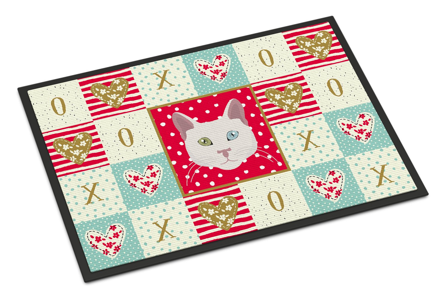 Khao Manee Cat Love Indoor or Outdoor Mat 24x36 CK5123JMAT by Caroline's Treasures