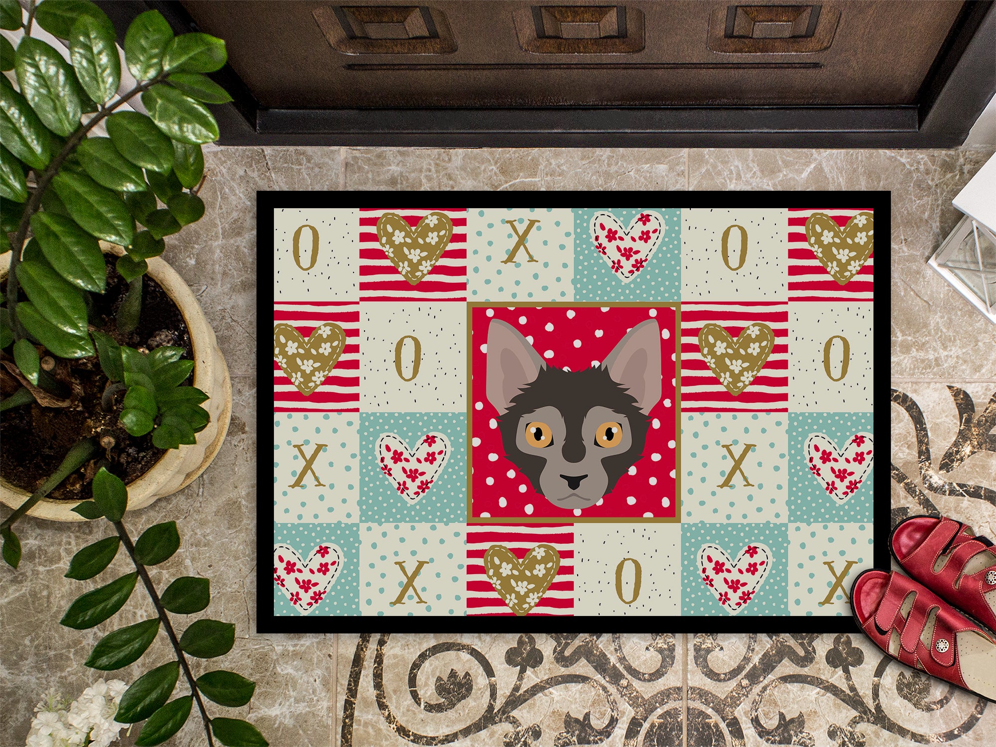 Lykoi Cat Love Indoor or Outdoor Mat 18x27 CK5128MAT - the-store.com