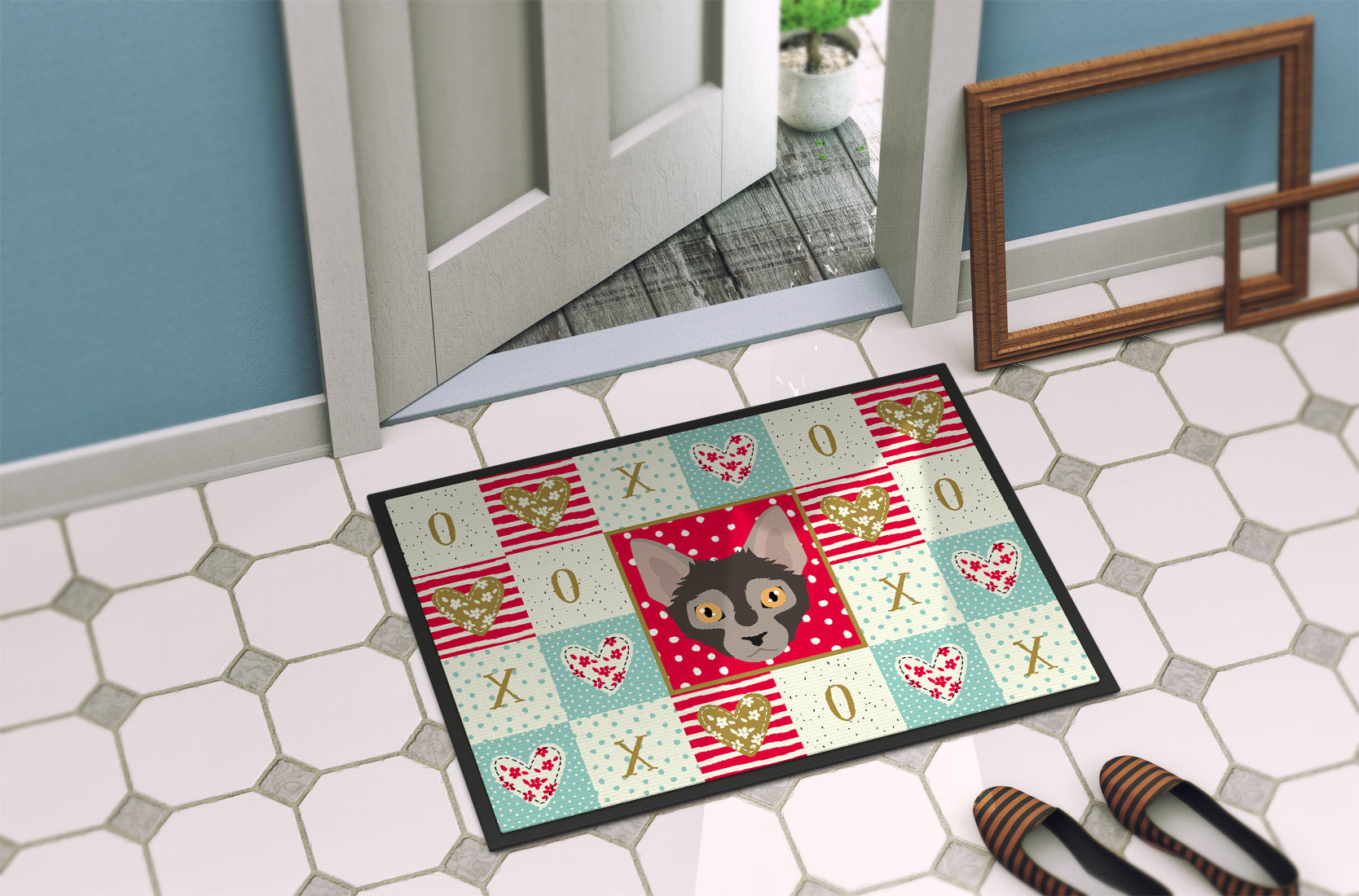 Lykoi Cat Love Indoor or Outdoor Mat 18x27 CK5128MAT - the-store.com