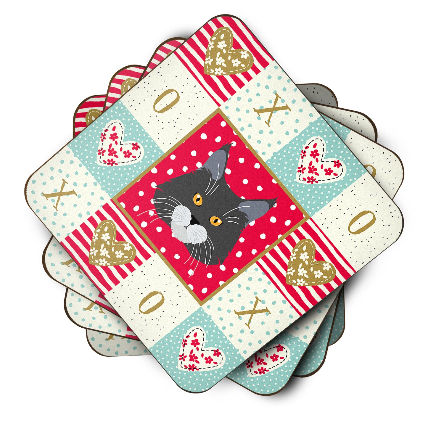 Set of 4 Maine Coon Cat Love Foam Coasters Set of 4 CK5129FC - the-store.com