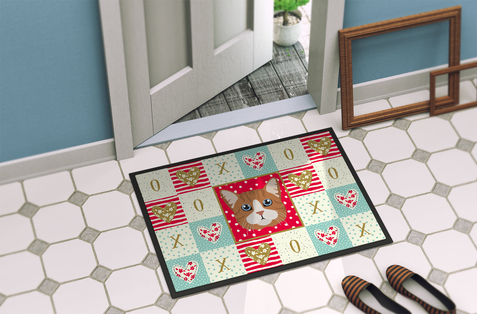 Manx Cat Love Indoor or Outdoor Mat 18x27 CK5132MAT - the-store.com