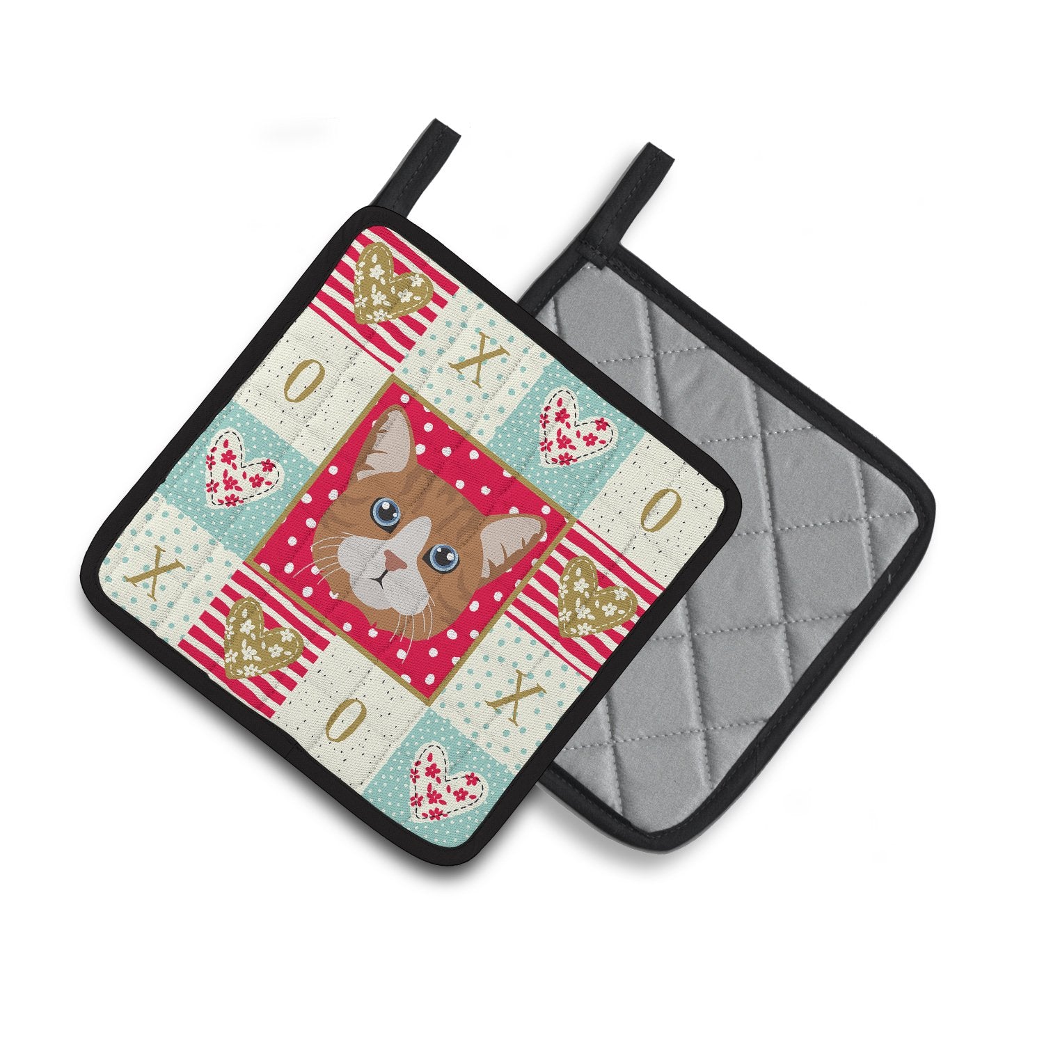 Manx Cat Love Pair of Pot Holders CK5132PTHD by Caroline's Treasures