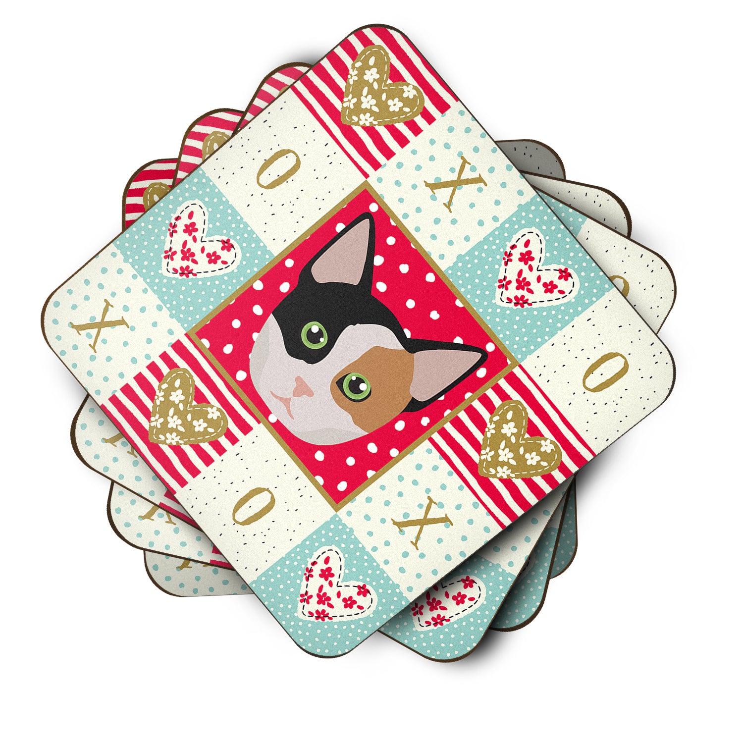 Set of 4 Munchkin Cat Love Foam Coasters Set of 4 CK5134FC - the-store.com