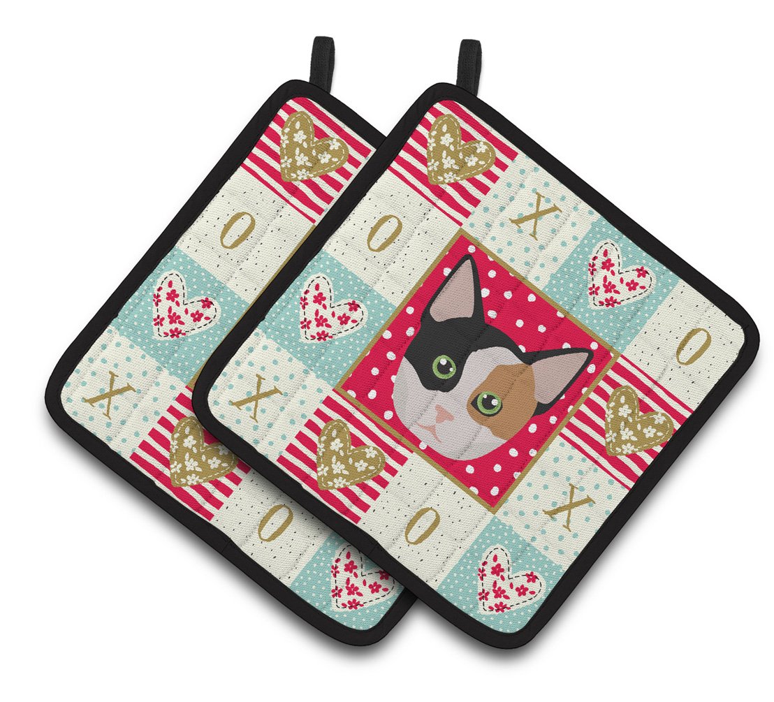 Munchkin Cat Love Pair of Pot Holders CK5134PTHD by Caroline's Treasures