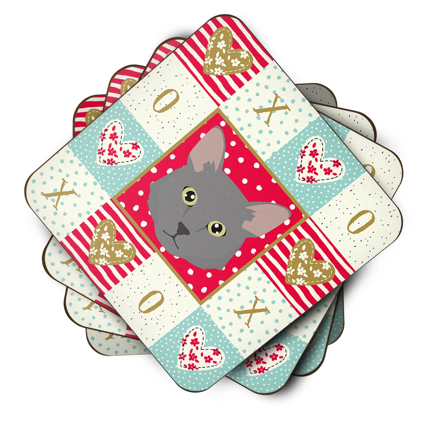 Set of 4 Nebelung Cat Love Foam Coasters Set of 4 CK5136FC - the-store.com