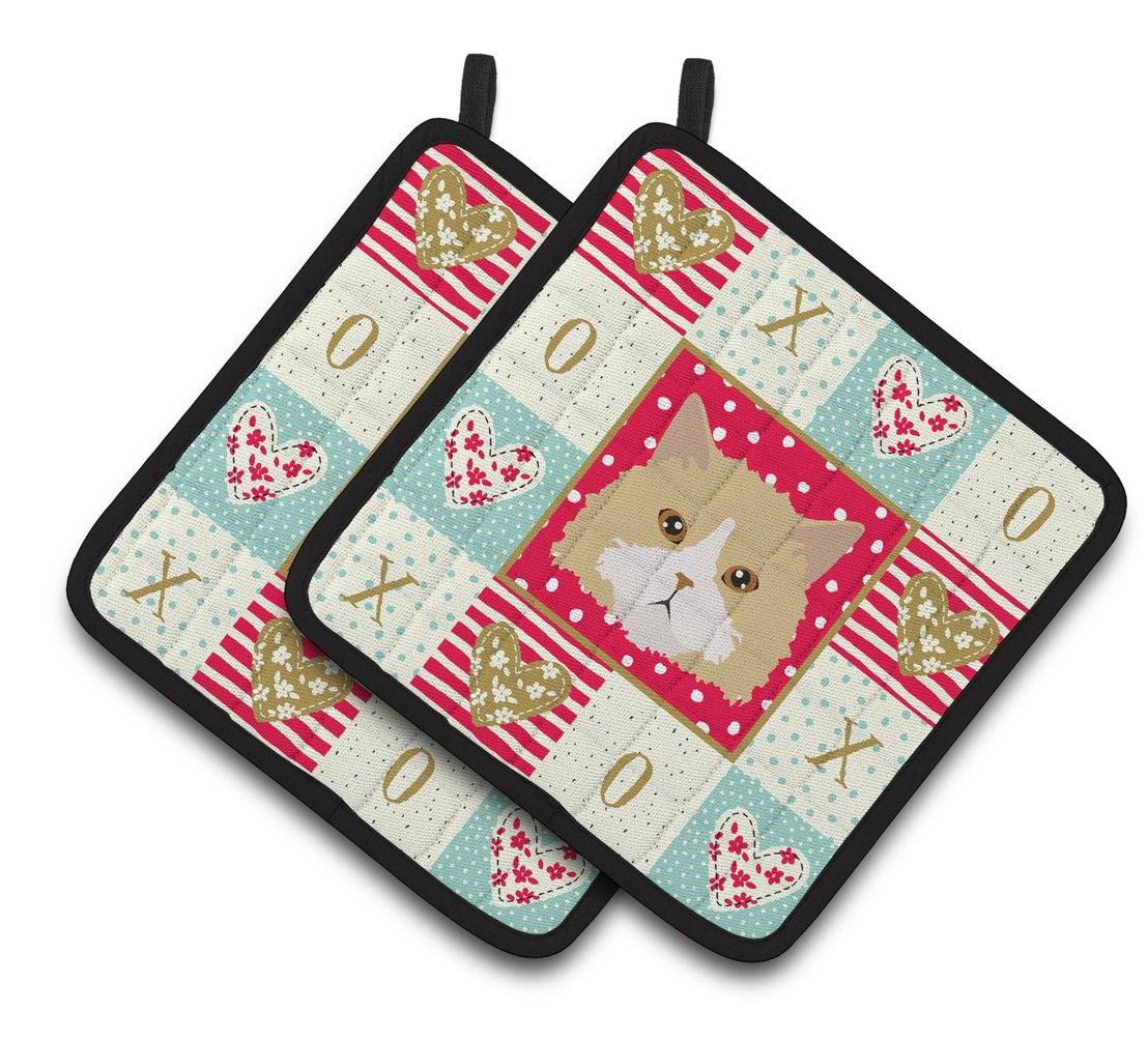 Oregon Rex Cat Love Pair of Pot Holders CK5140PTHD by Caroline's Treasures