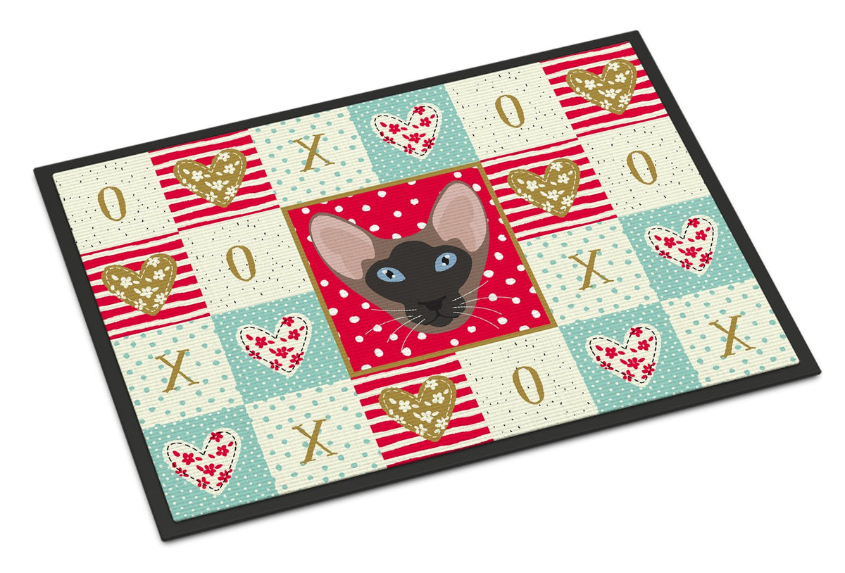 Oriental Bicolor Cat Love Indoor or Outdoor Mat 24x36 CK5141JMAT by Caroline&#39;s Treasures