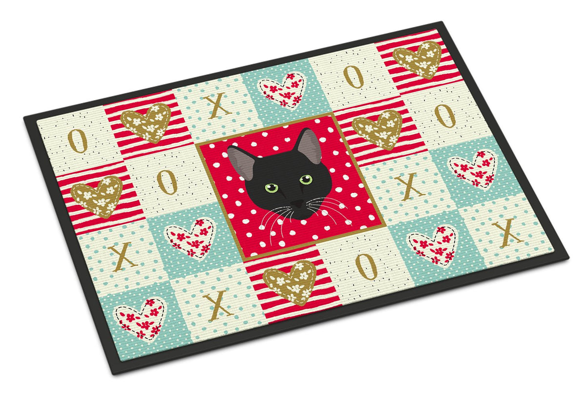 Pantherette Cat Love Indoor or Outdoor Mat 24x36 CK5145JMAT by Caroline&#39;s Treasures