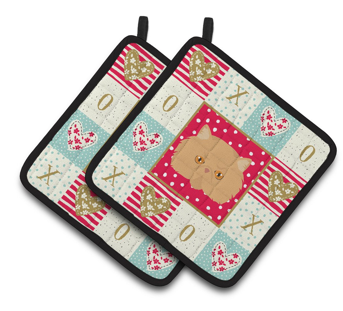 Persian Modern Cat Love Pair of Pot Holders CK5146PTHD by Caroline's Treasures