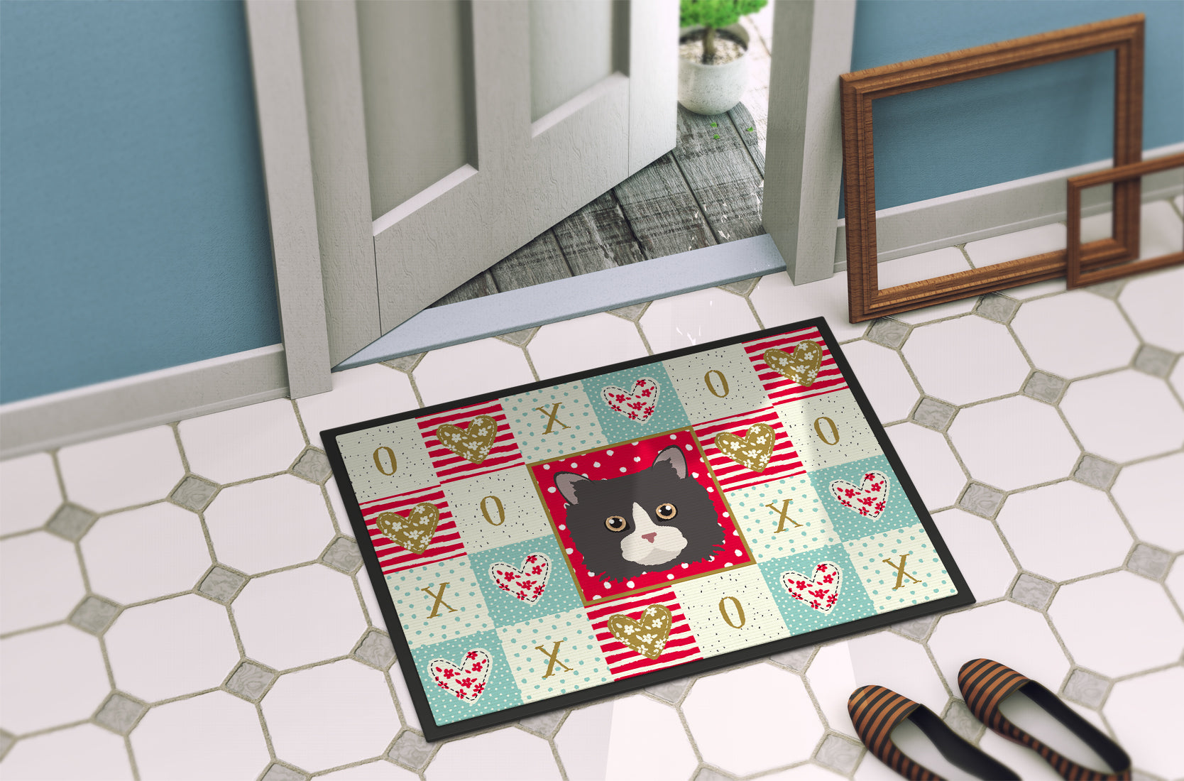 Poodle Cat Love Indoor or Outdoor Mat 18x27 CK5150MAT - the-store.com