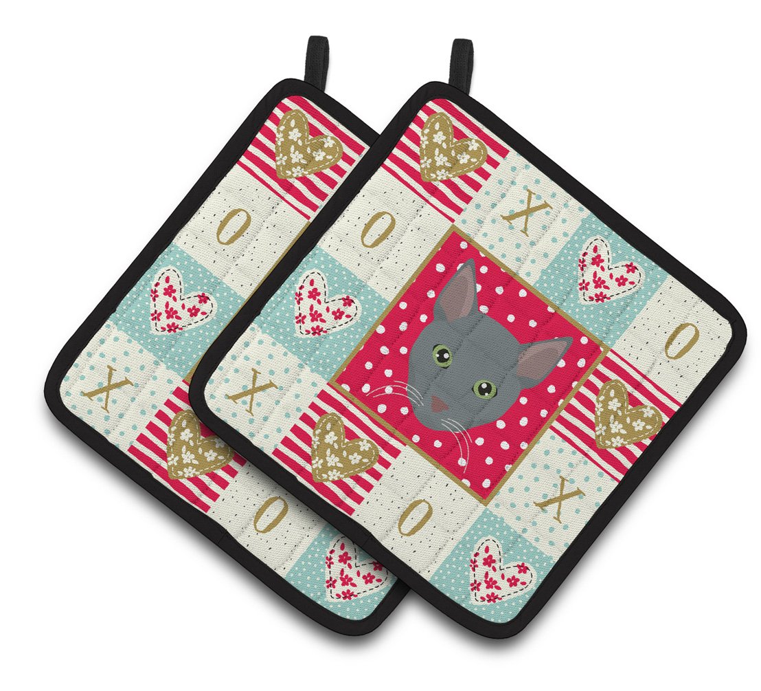 Raas Cat Love Pair of Pot Holders CK5151PTHD by Caroline's Treasures