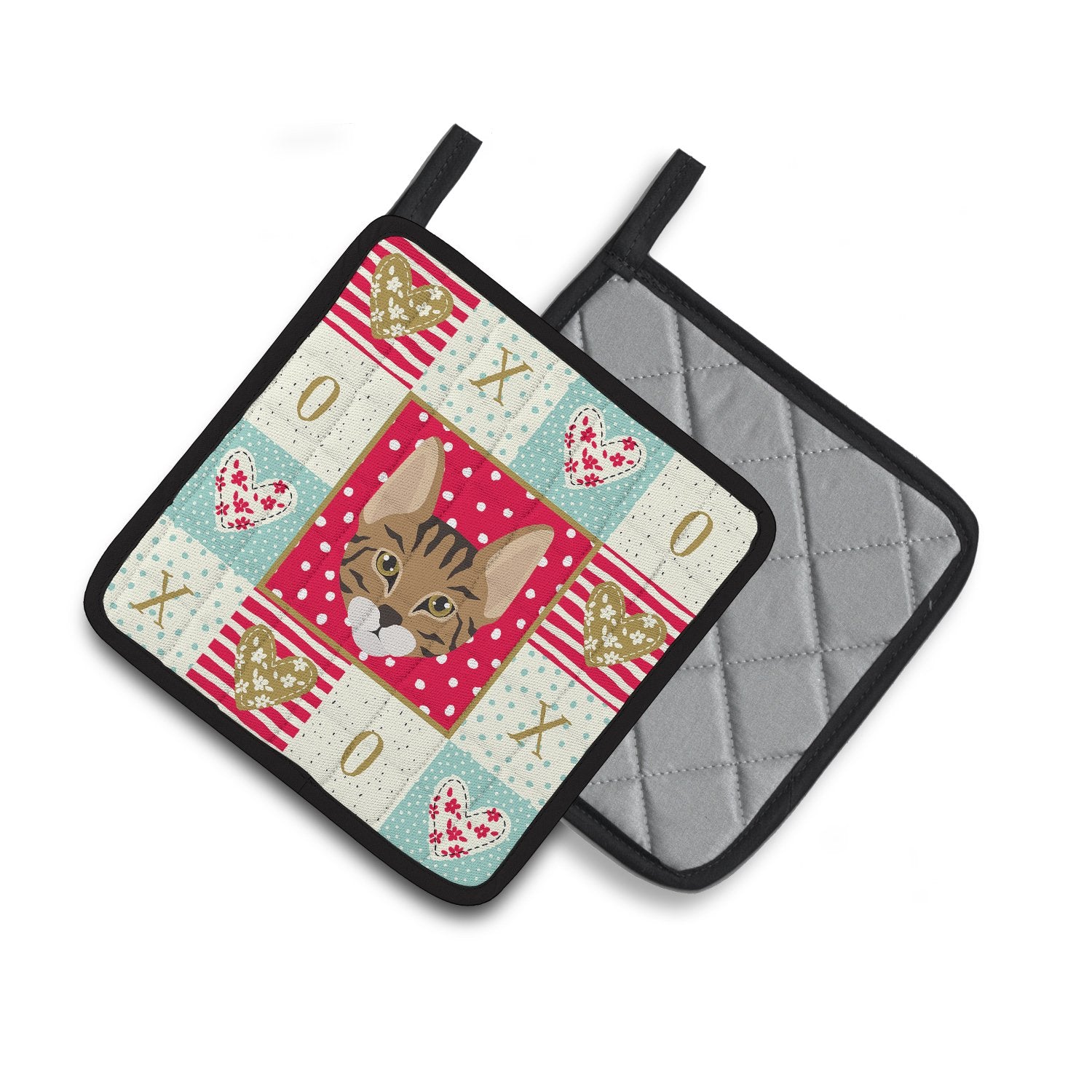 Savannah Cat Love Pair of Pot Holders CK5157PTHD by Caroline's Treasures