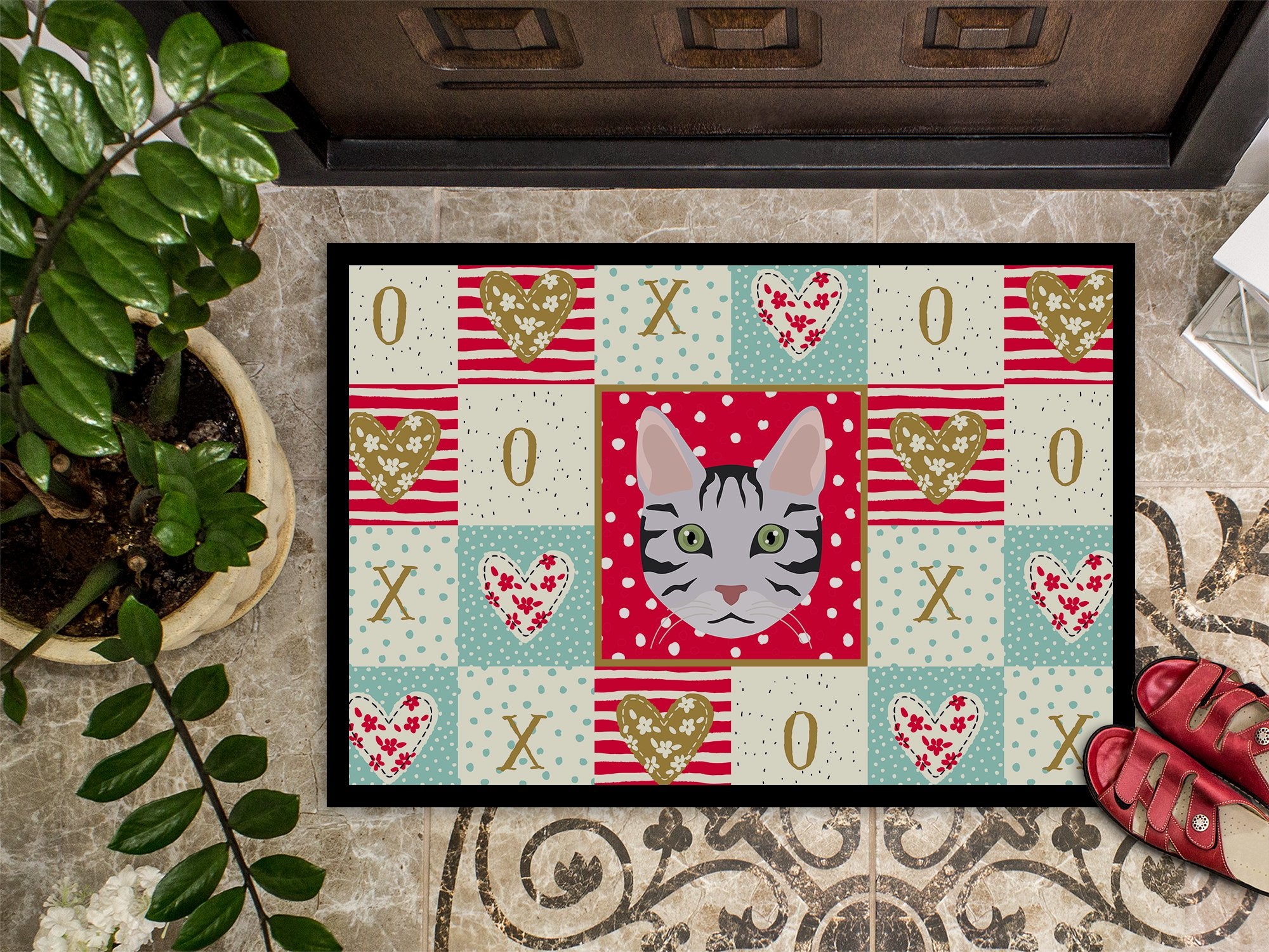 Serengeti Cat Love Indoor or Outdoor Mat 24x36 CK5161JMAT by Caroline's Treasures