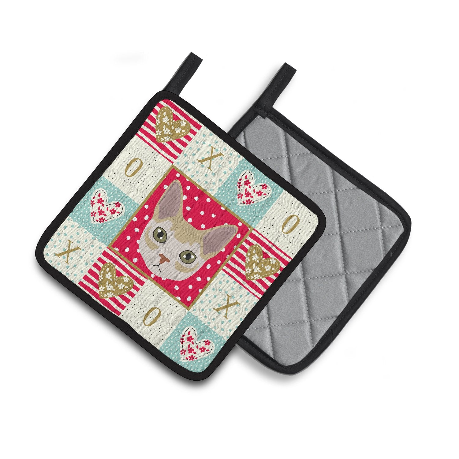 Singapura Cat Love Pair of Pot Holders CK5165PTHD by Caroline's Treasures