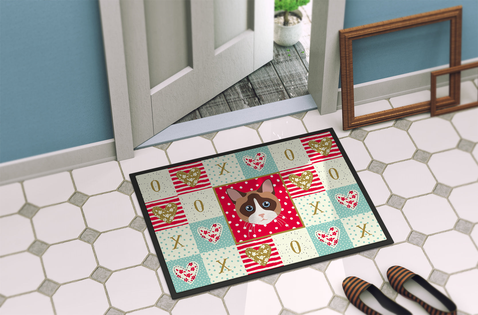 Snowshoe Cat Love Indoor or Outdoor Mat 18x27 CK5167MAT - the-store.com