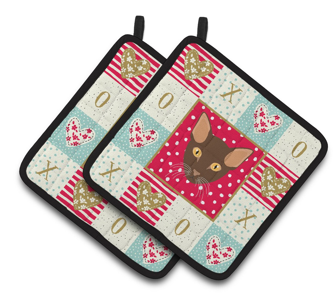 Suphalak Cat Love Pair of Pot Holders CK5171PTHD by Caroline's Treasures