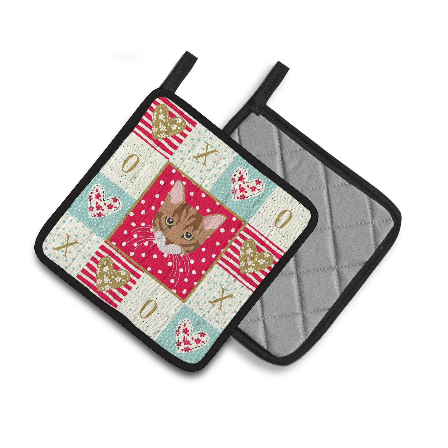 Toyger Cat Love Pair of Pot Holders CK5174PTHD by Caroline's Treasures