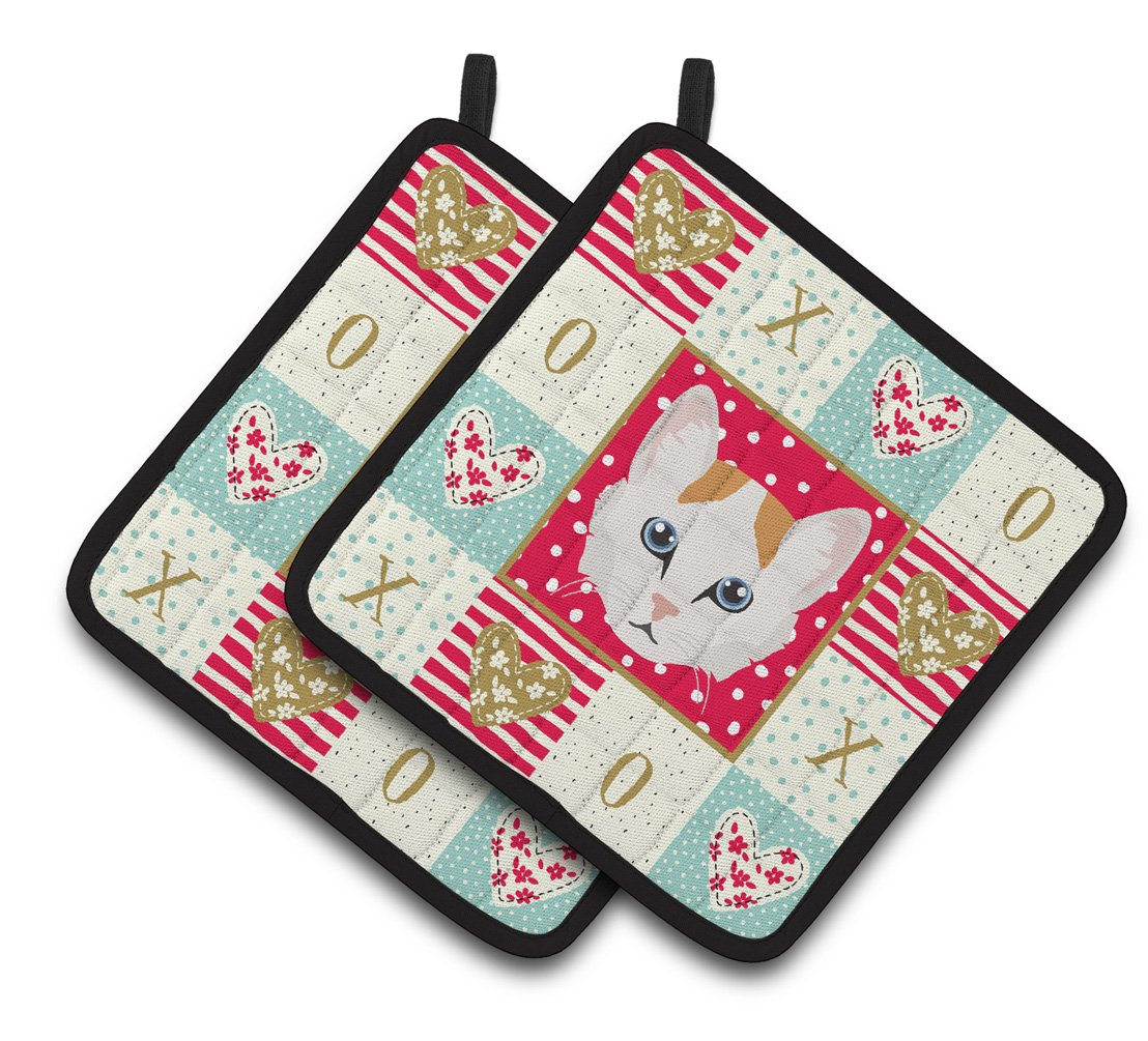 Turkish Van Cat Love Pair of Pot Holders CK5176PTHD by Caroline's Treasures