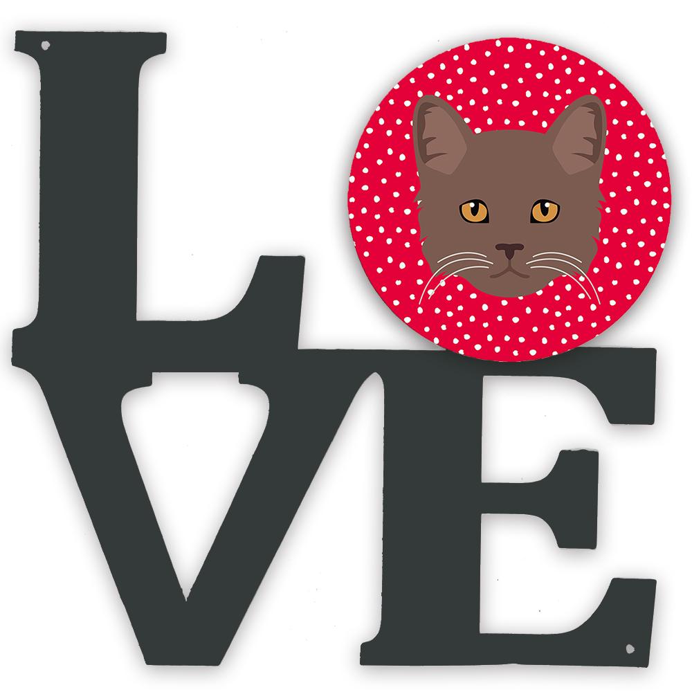 York Chocolate Cat Love Metal Wall Artwork LOVE CK5178WALV by Caroline's Treasures