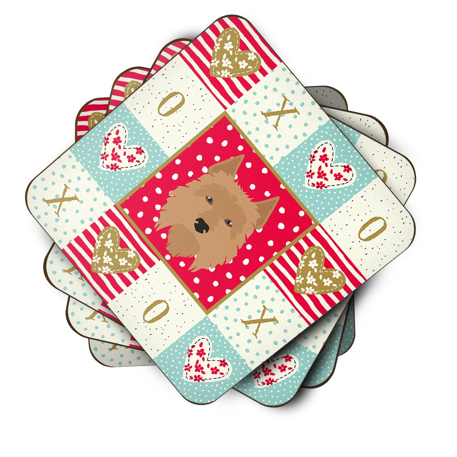 Set of 4 Australian Terrier Love Foam Coasters Set of 4 CK5184FC - the-store.com