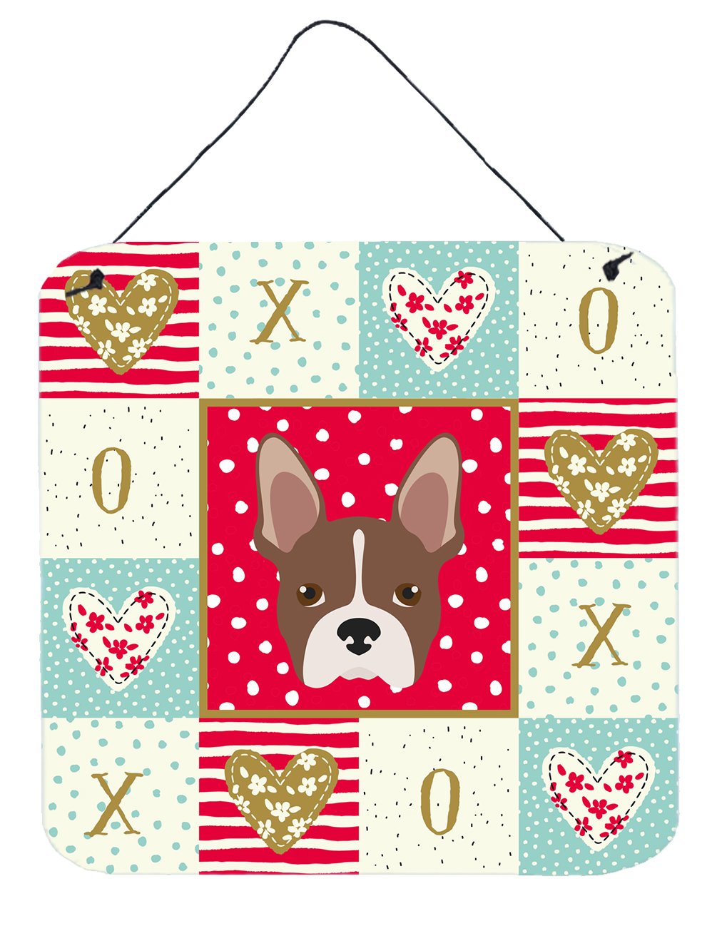 Boston Terrier Love Wall or Door Hanging Prints CK5187DS66 by Caroline&#39;s Treasures