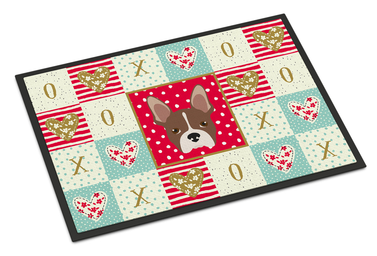 Boston Terrier Love Indoor or Outdoor Mat 18x27 CK5187MAT - the-store.com