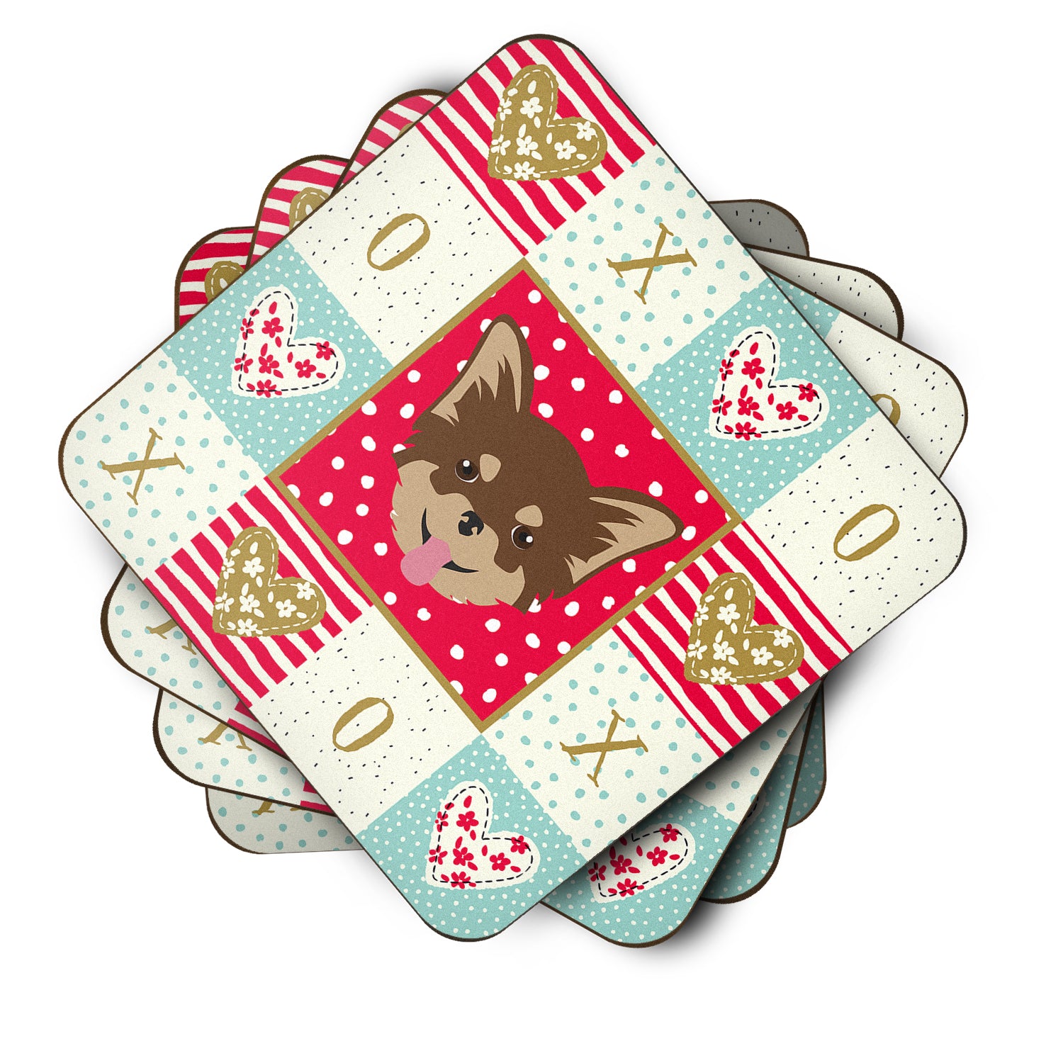 Set of 4 Chihuahua Love Foam Coasters Set of 4 CK5190FC - the-store.com