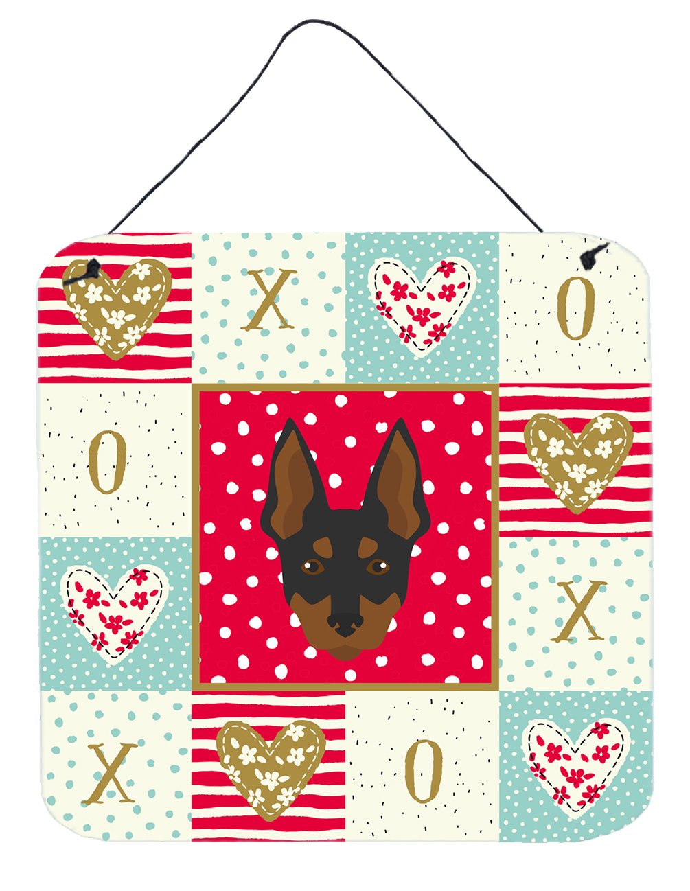 English Toy Terrier Love Wall or Door Hanging Prints CK5198DS66 by Caroline&#39;s Treasures