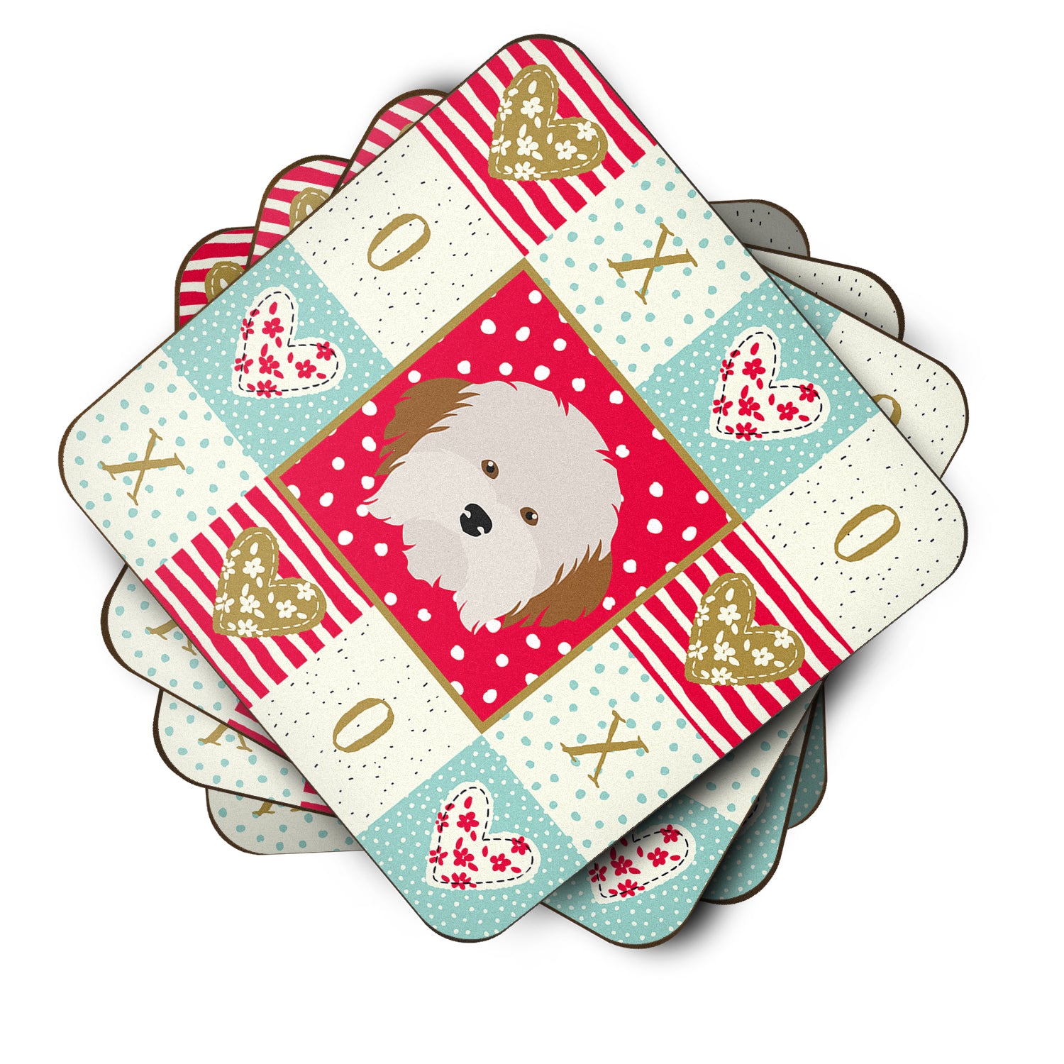 Set of 4 Havanese Dog Love Foam Coasters Set of 4 CK5205FC - the-store.com