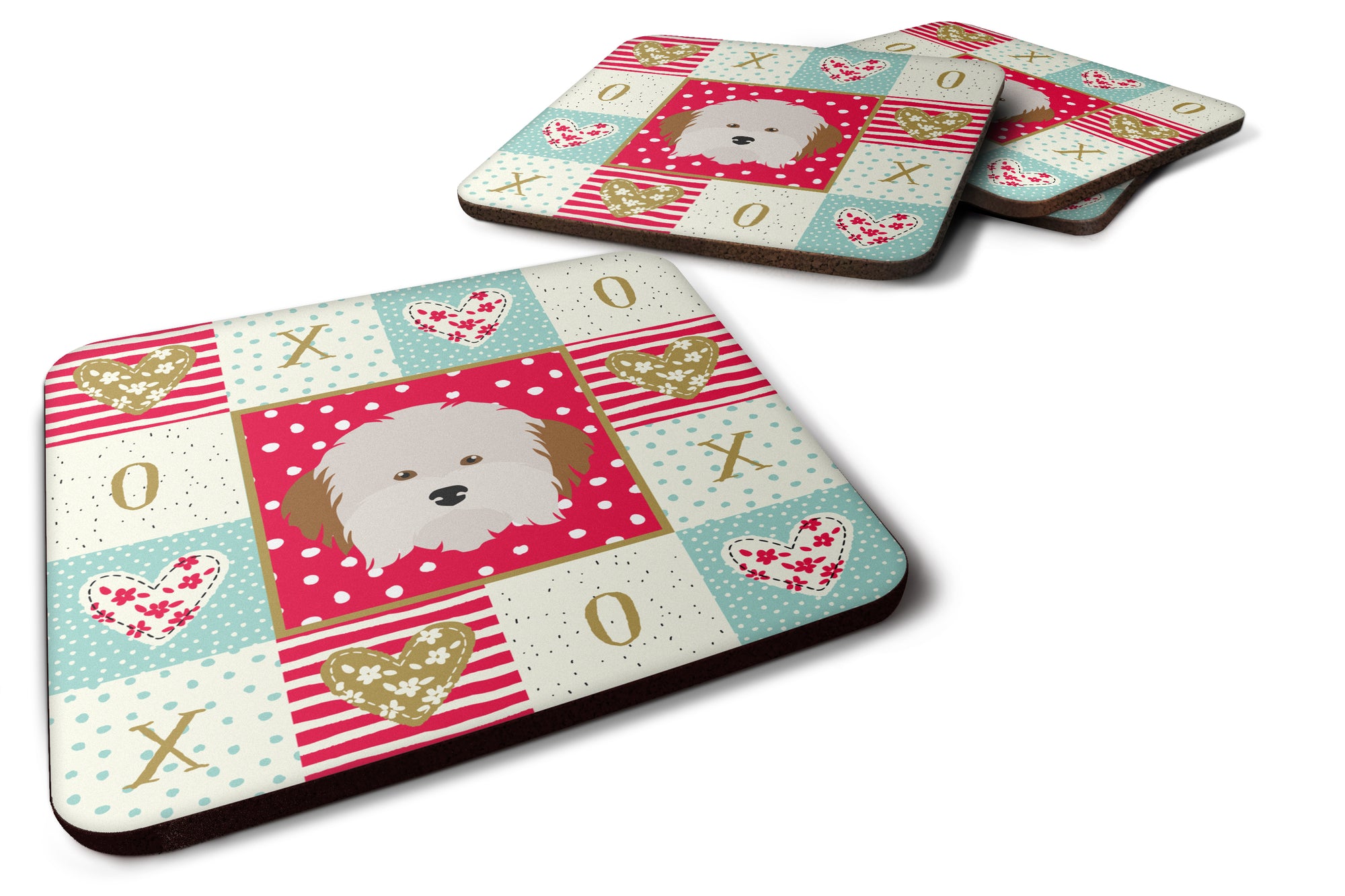 Set of 4 Havanese Dog Love Foam Coasters Set of 4 CK5205FC - the-store.com