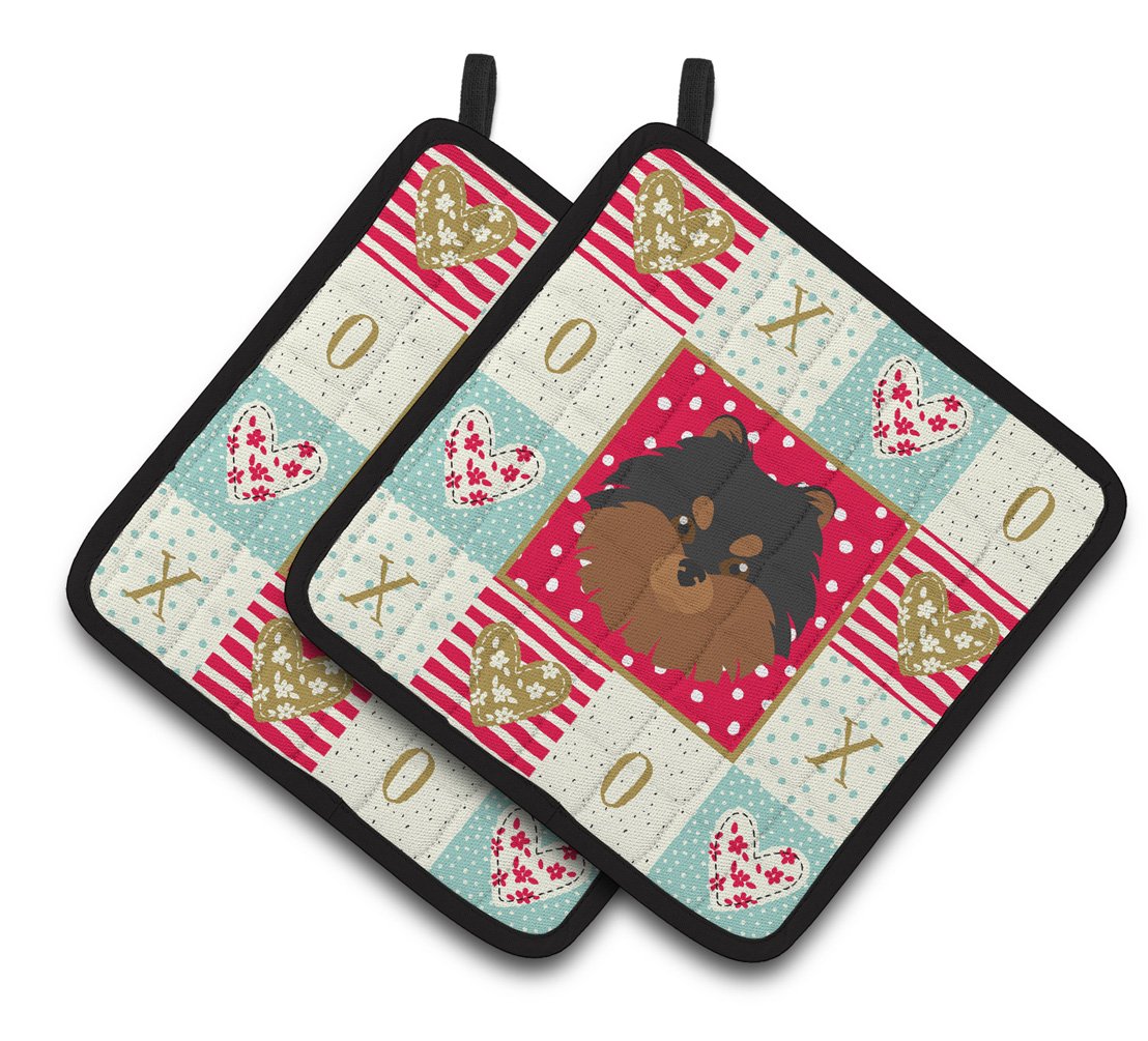 Pomeranian Love Pair of Pot Holders CK5228PTHD by Caroline's Treasures