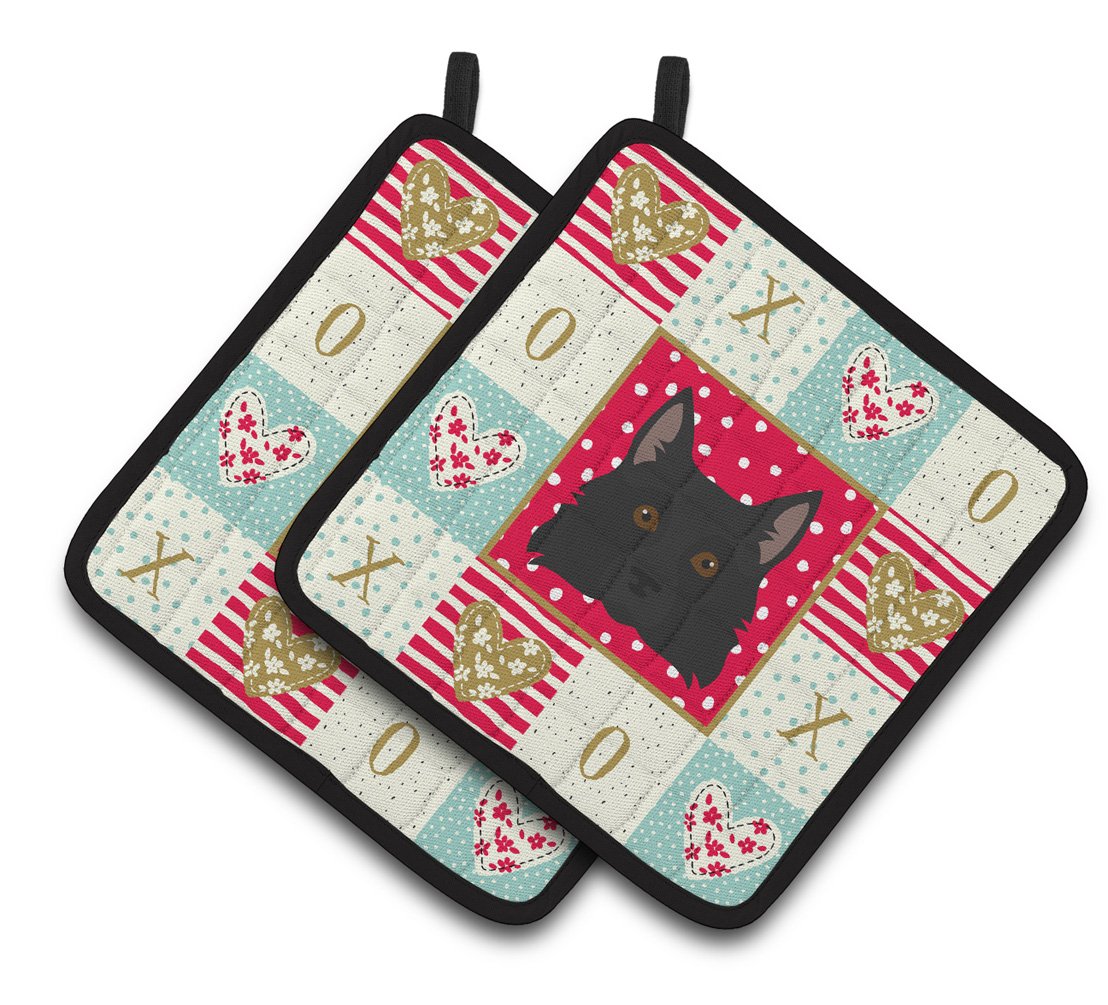 Schipperke Love Pair of Pot Holders CK5236PTHD by Caroline&#39;s Treasures