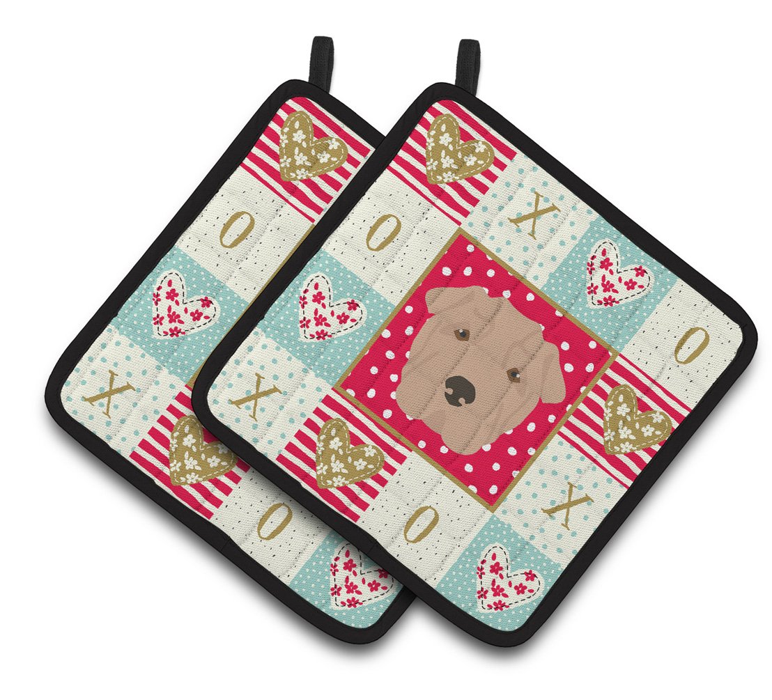 Shar Pei Love Pair of Pot Holders CK5237PTHD by Caroline's Treasures